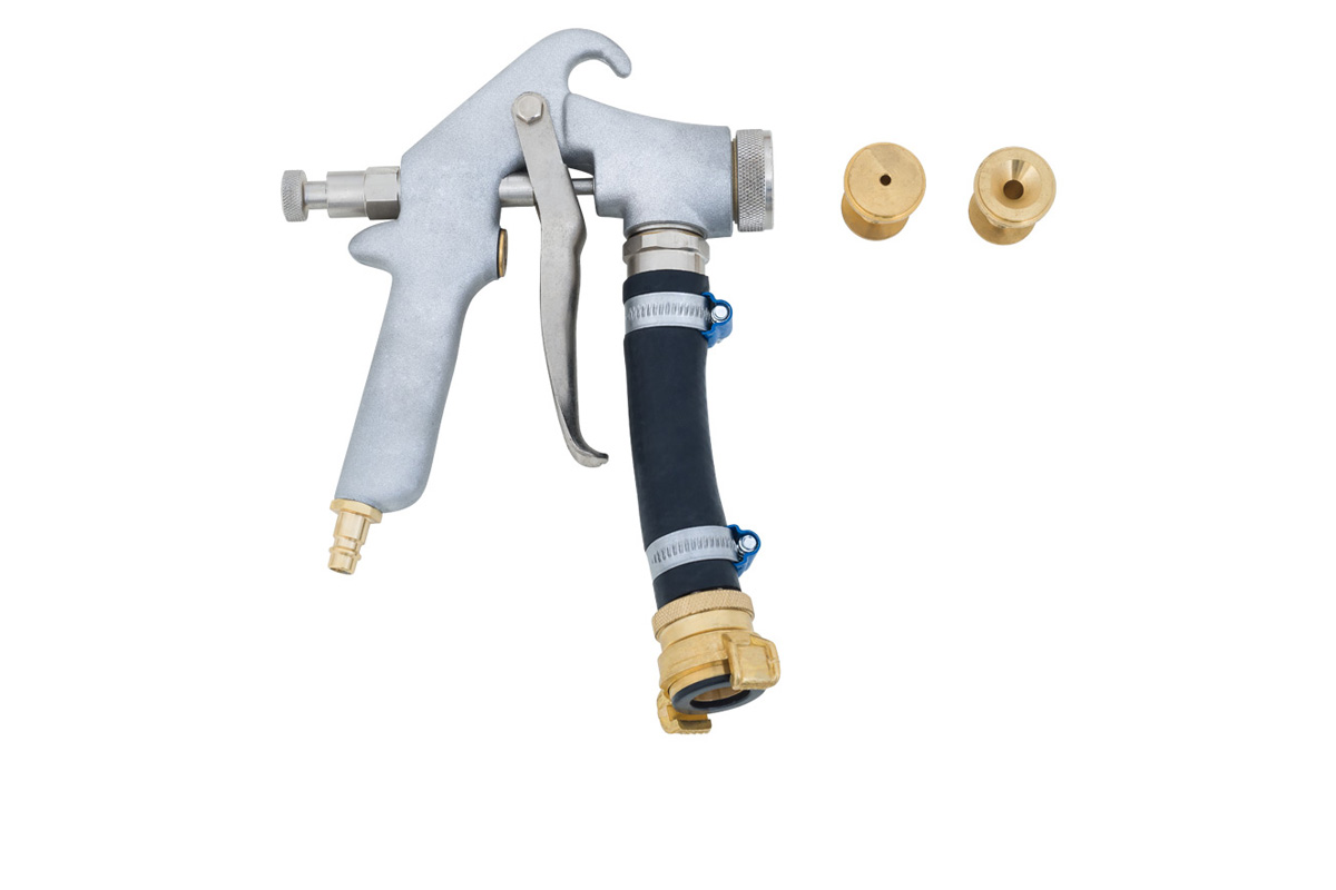 Spray gun for cork